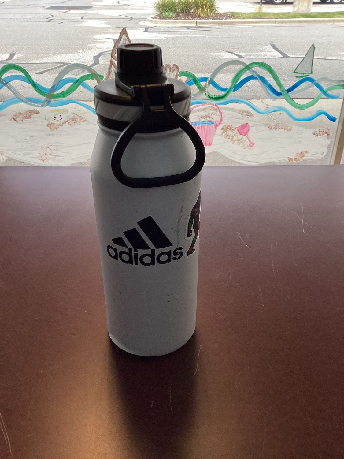 White Adidas Metal Water Bottle