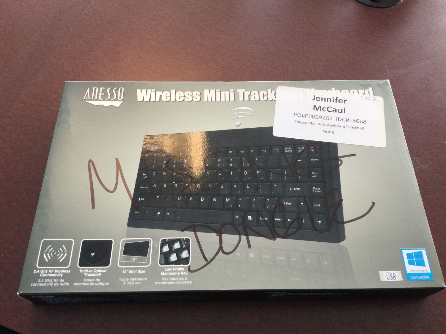 Adesso wireless mini trackball keyboard