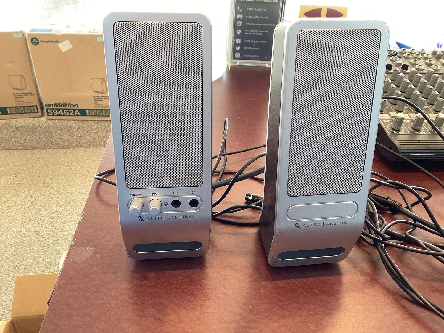 Altec silver speakers