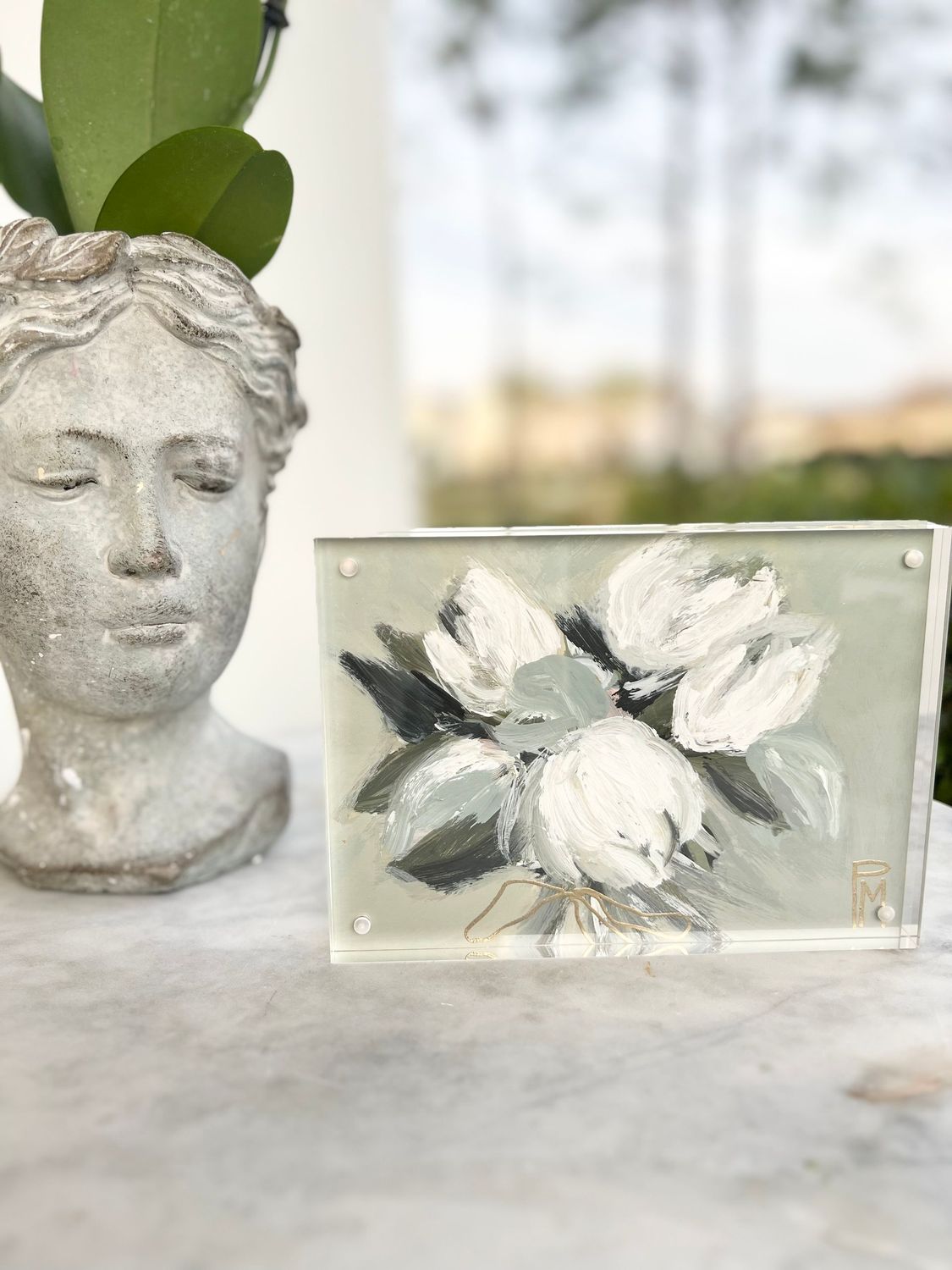 White and Gray Peonies