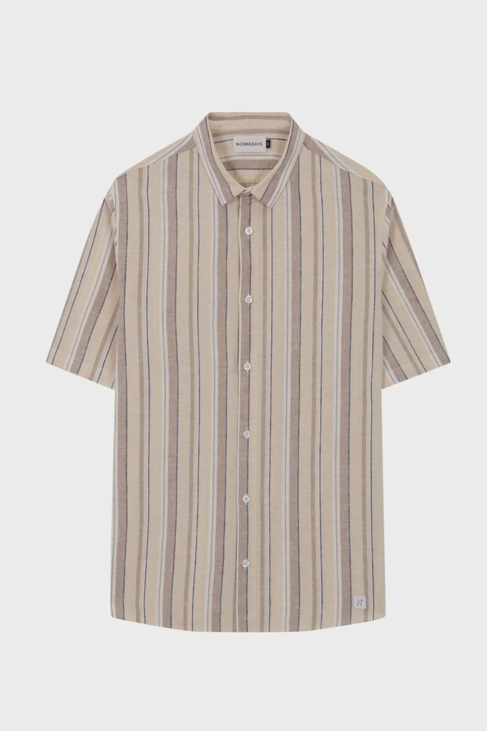 linen short sleeve shirt, Size: S, Color: wooden ash