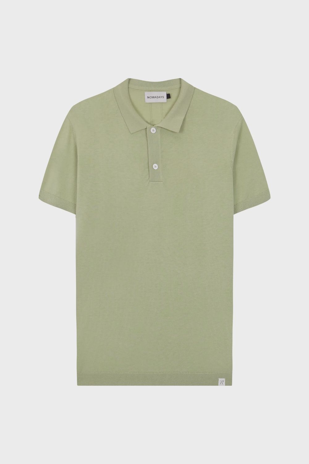 knitted silk polo, Size: S, Color: celedon green