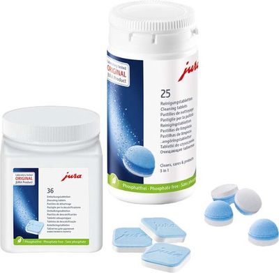 Jura onderhoud producten en melkbekers