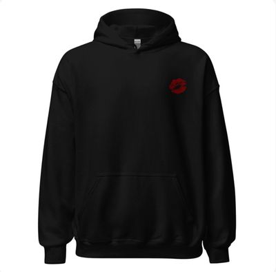 Y2K Hoodie With Red Kisses