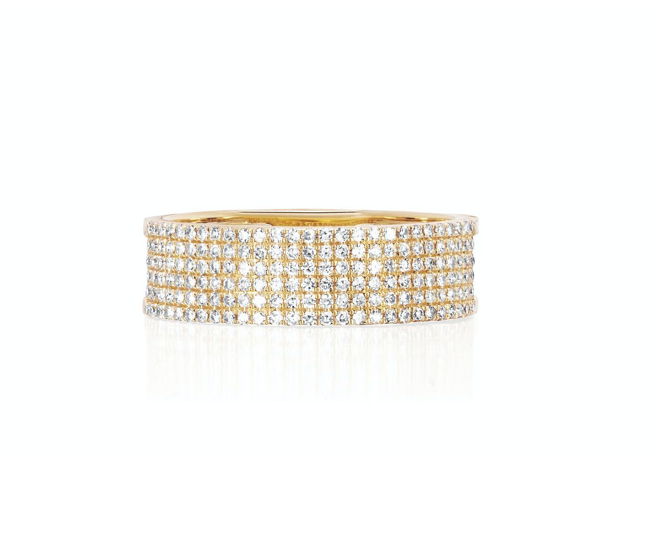 14KY Diamond Cigar Band Ring -Size 7