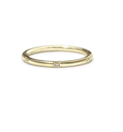 14KY Crescent Diamond Band 0.06ct Size 6.5