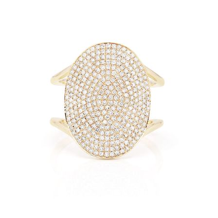 14KY Diamond Jumbo Oval Ring- Size 7