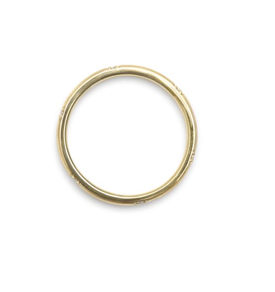 14KY Crescent Diamond Band-0.06ct-Size 6.5