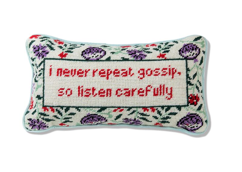 Gossip Needlepoint Pillow