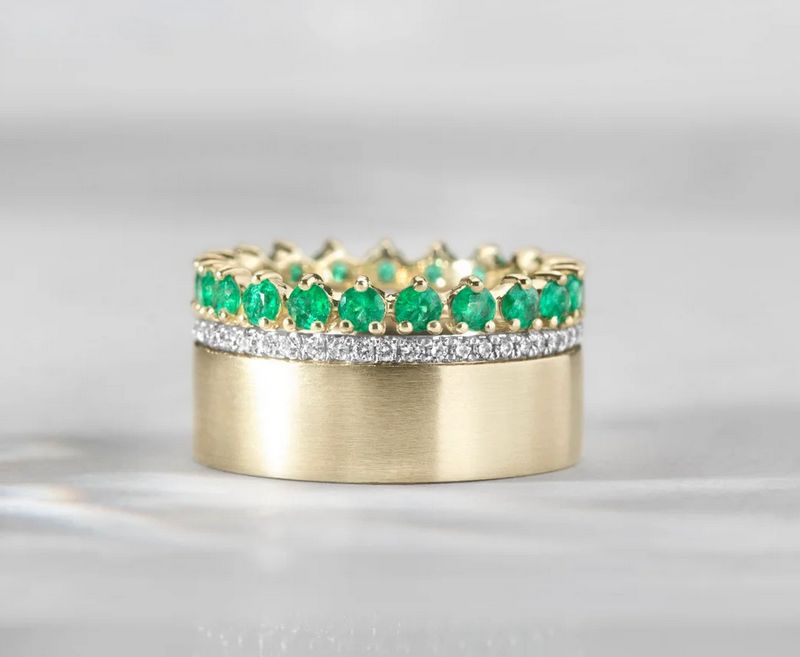 14KY Geren Ring in Emerald- Size 6 1/2- 1.0ct