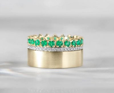 14KY Geren Ring in Emerald- Size 6 1/2- 1.0ct