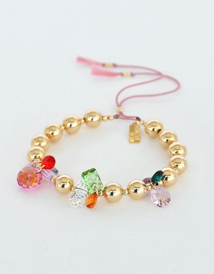14KY Gold Filled Cyrstal Moon Flower Bracelet