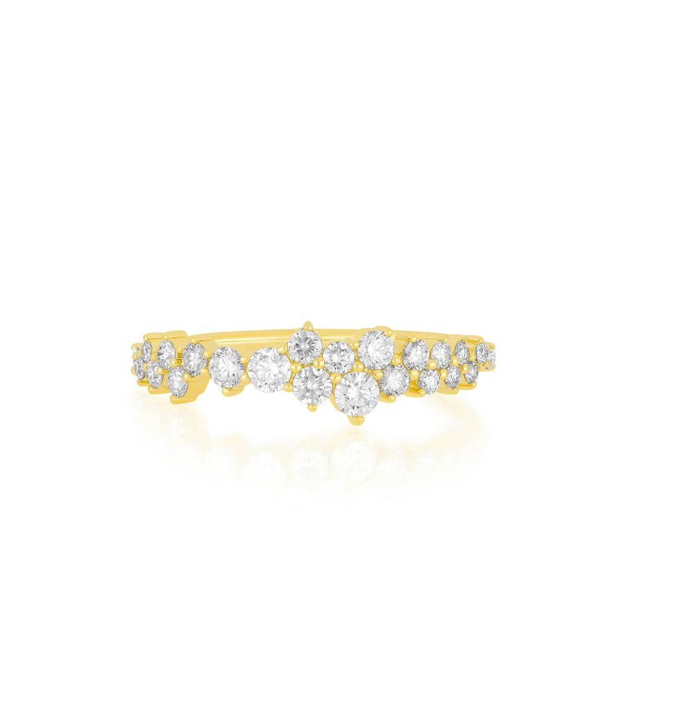14KY Diamond Cluster Ring- Size 7