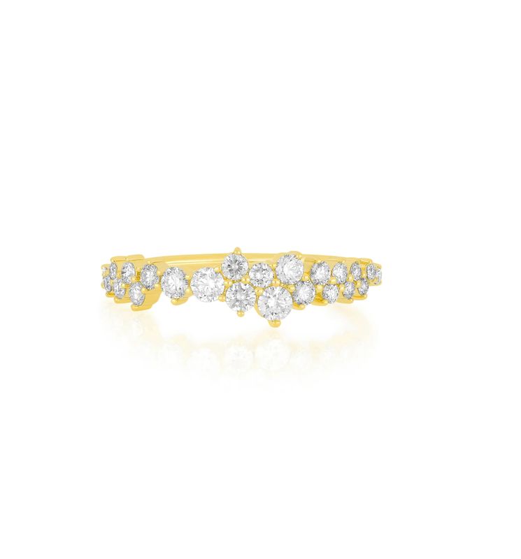 14KY Diamond Cluster Ring- Size 7