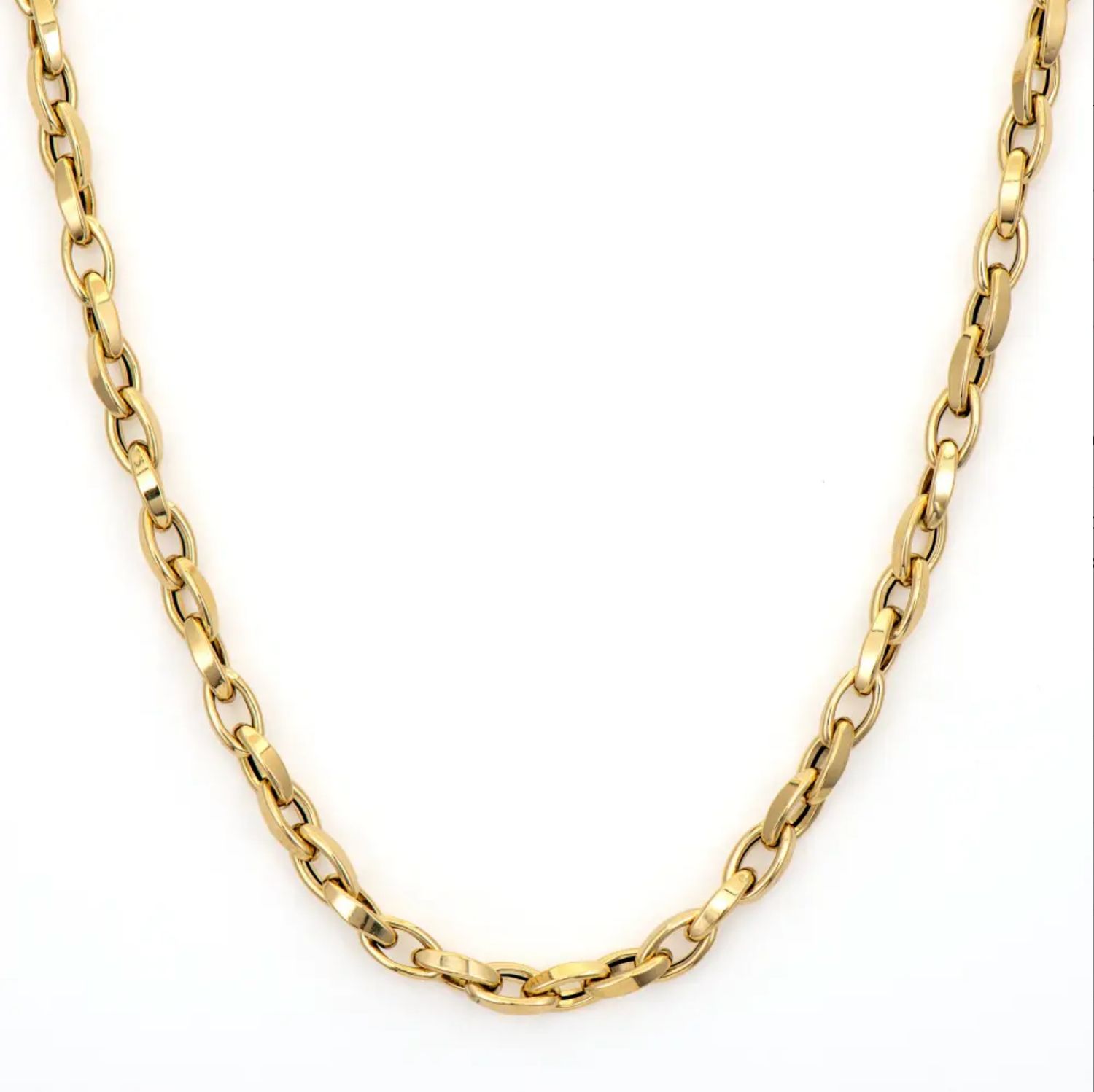 14KY Classic Medium Twisted Oval Chain -18&quot;