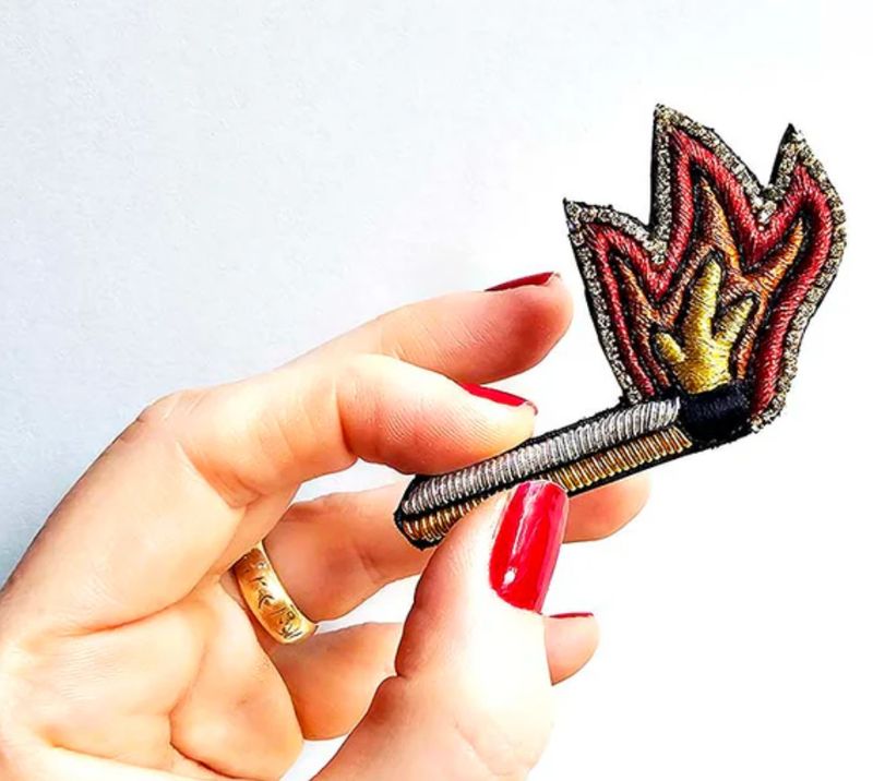 Make It Crackle Embroidered Brooch