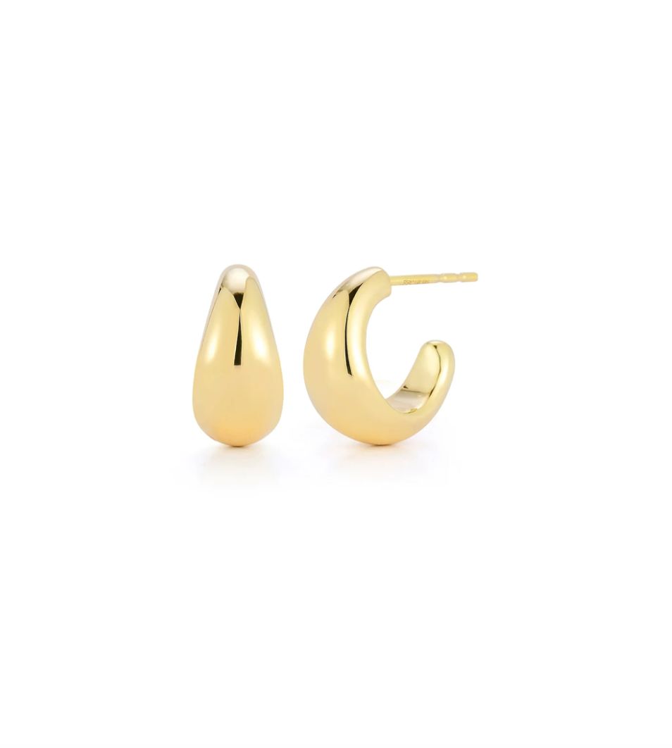 14KY Small Gold Jumbo Dome Hoop Earrings