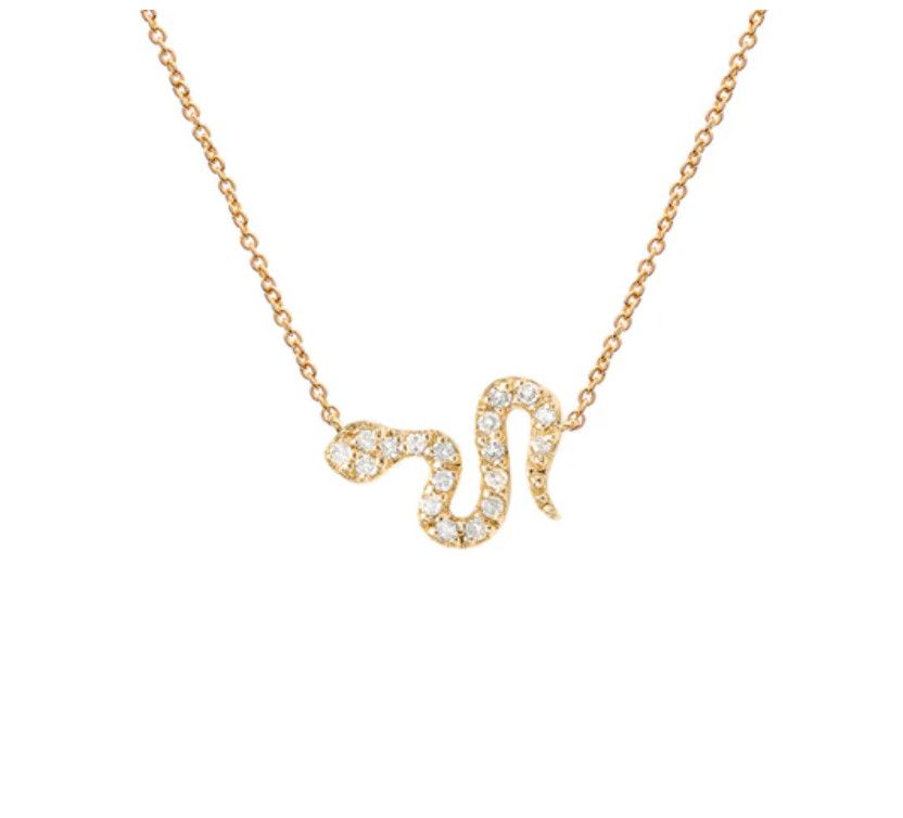 14KY Diamond Snake Necklace- 16-18&quot;