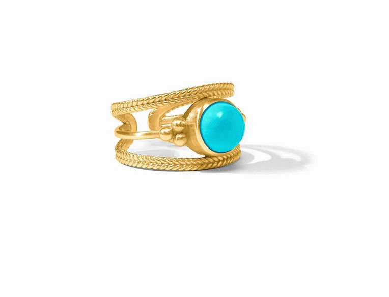 Hydra Gold Ring- Turquoise Blue- One Size