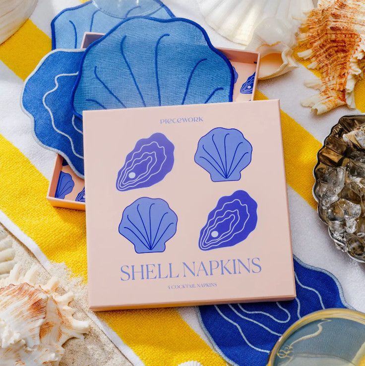 100% Linen Shell Napkins- Set of 4