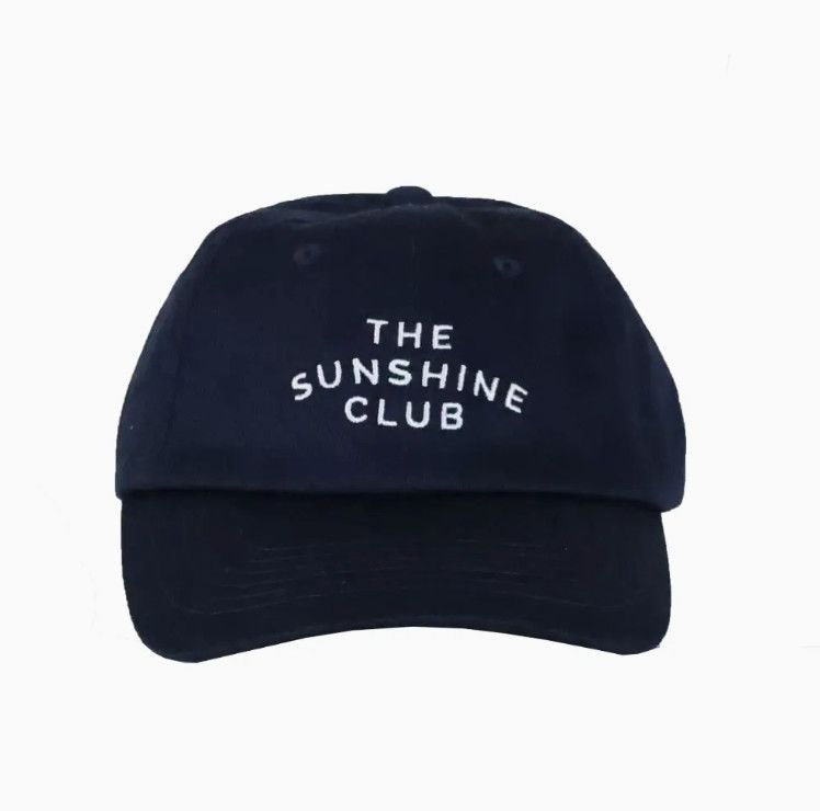 Navy Embroidered Sunshine Club Baseball Hat