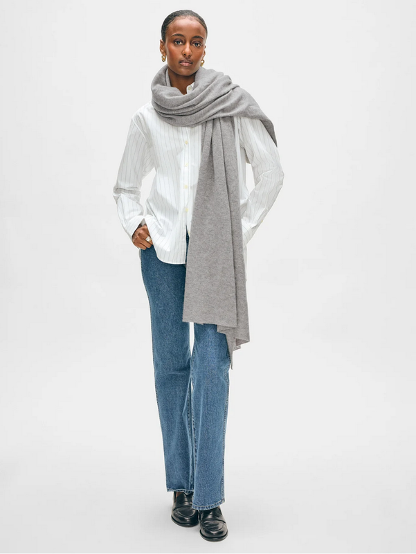 Grey Heather Cashmere Travel Wrap