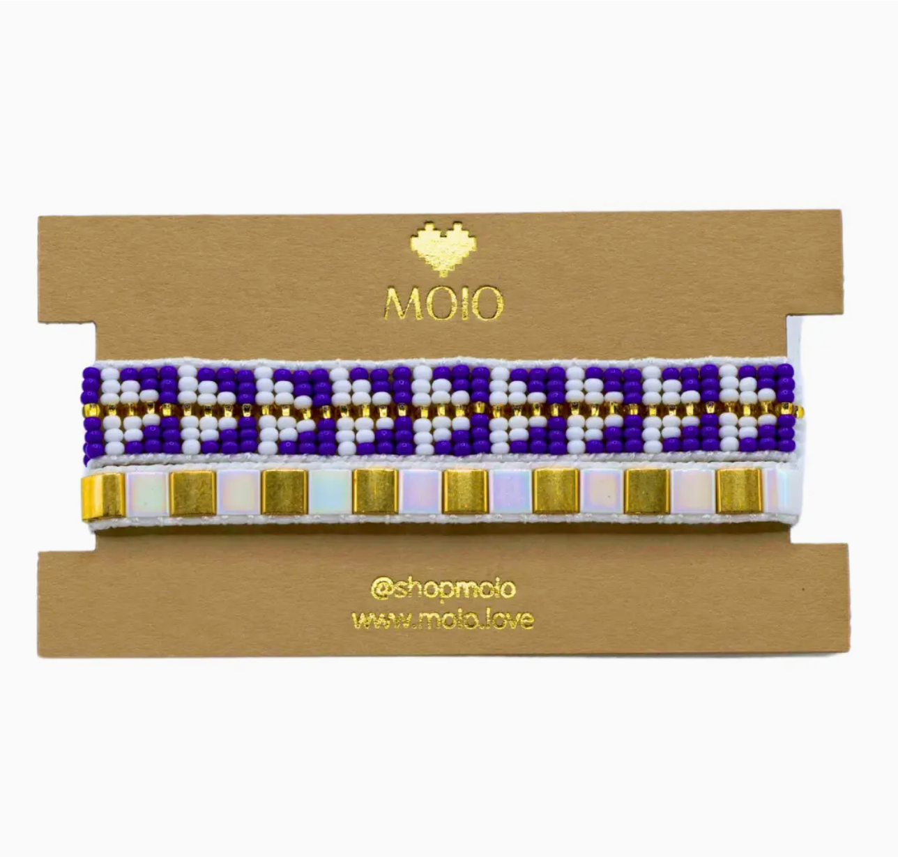 The Zuva Duo- Cobalt, Gold, &amp; Bone Beaded Bracelet