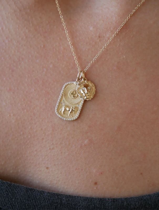 14KY Gold &amp; Diamond Lion Charm