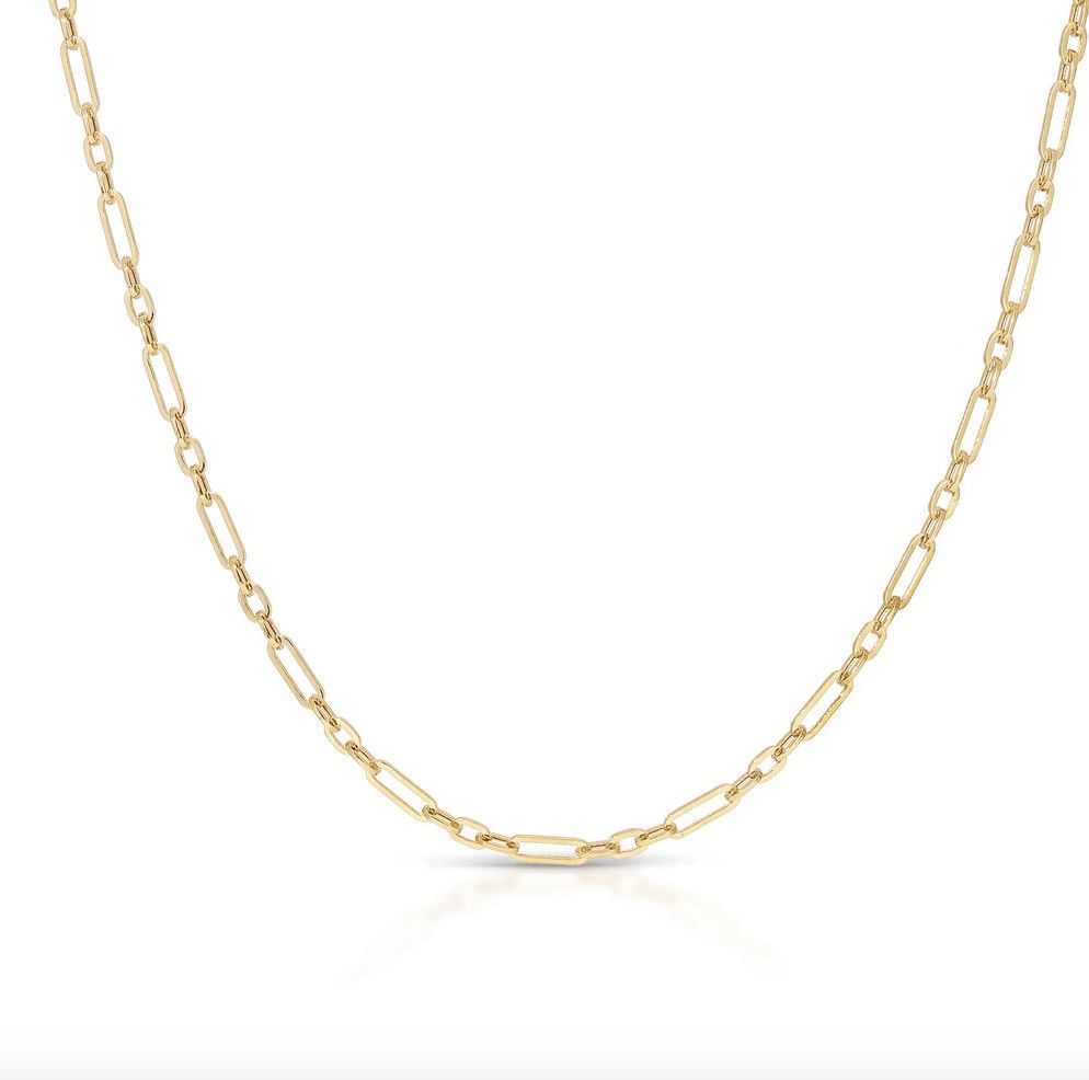14KY Mini Mixed Chain Necklace/ Triple Wrap Bracelet- 20&quot;