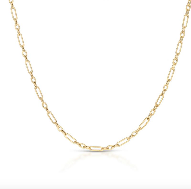 14KY Mini Mixed Chain Necklace/ Triple Wrap Bracelet- 20&quot;