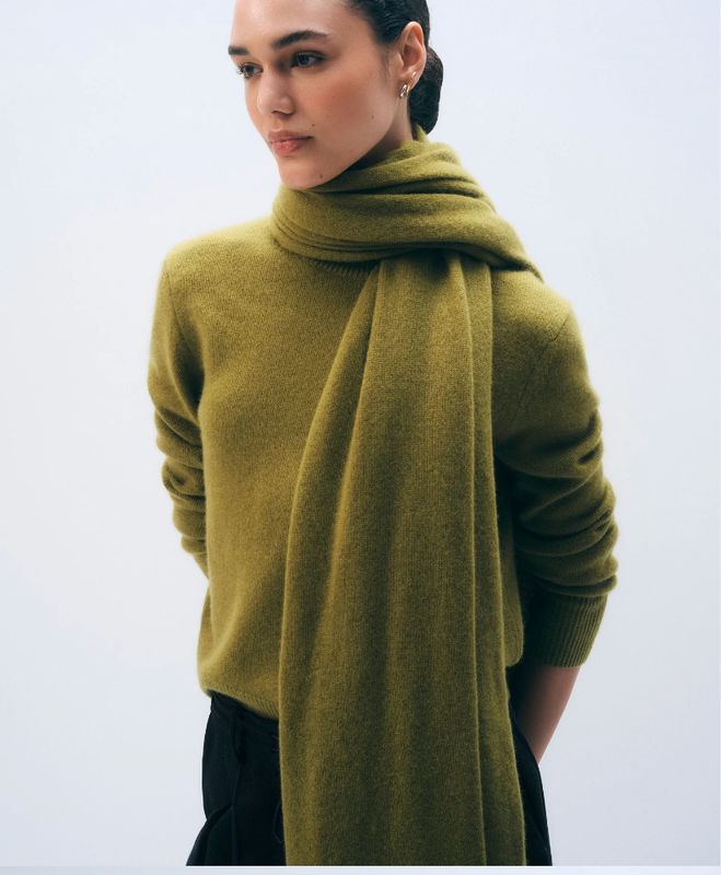 Bright Olive Cashmere Travel Wrap