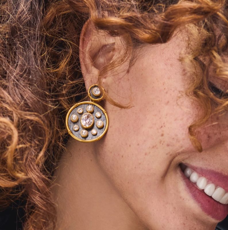 Tribeca Statement Mixed Metal Earring