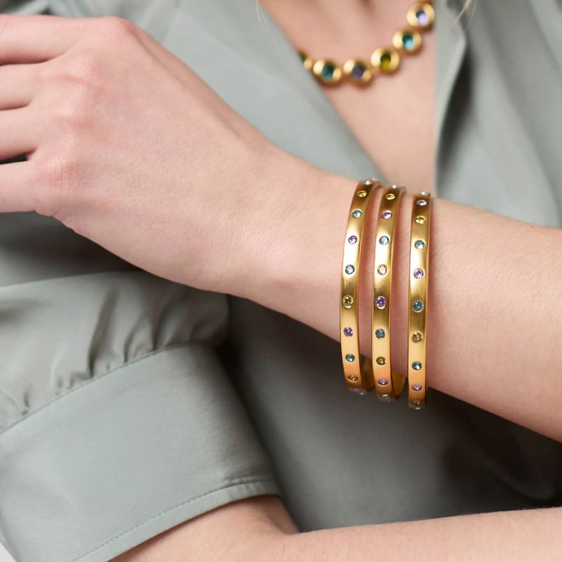 Rainbow Gold Bangle - Blue Twilight