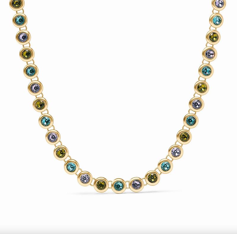 Rainbow Tennis Necklace- Blue Twilight