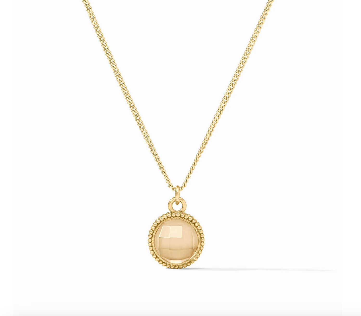 Fleur-de-Lis Solitaire Iridescent Champagne Necklace