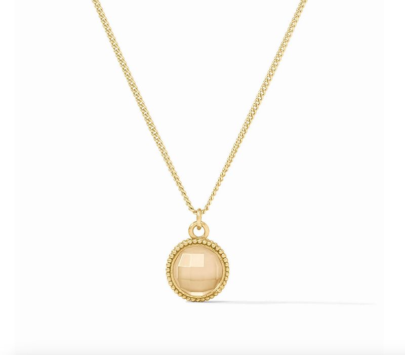 Fleur-de-Lis Solitaire Iridescent Champagne Necklace