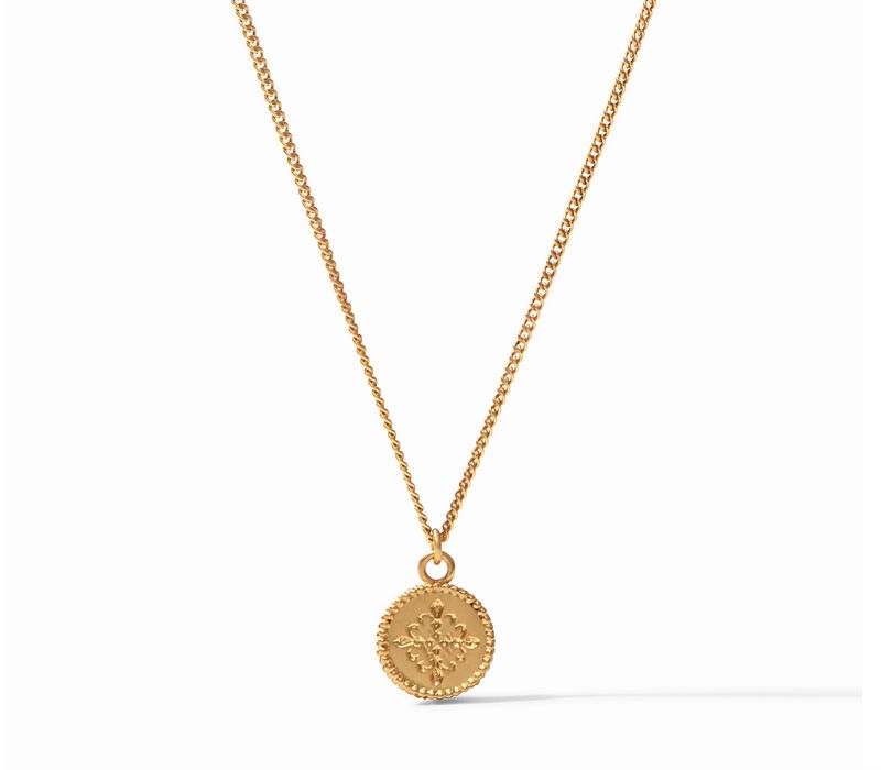 Fleur-de-Lis Solitaire Iridescent Champagne Necklace
