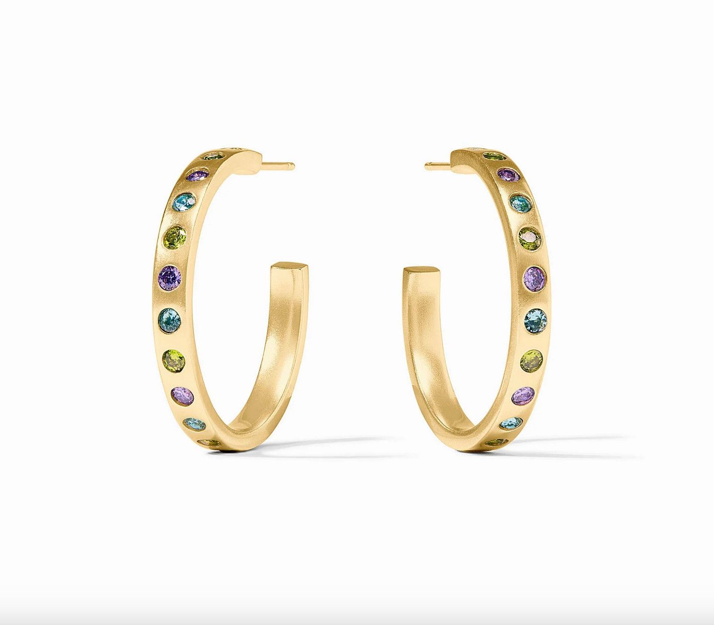 Rainbow Gold Hoop- Blue Twilight- Medium