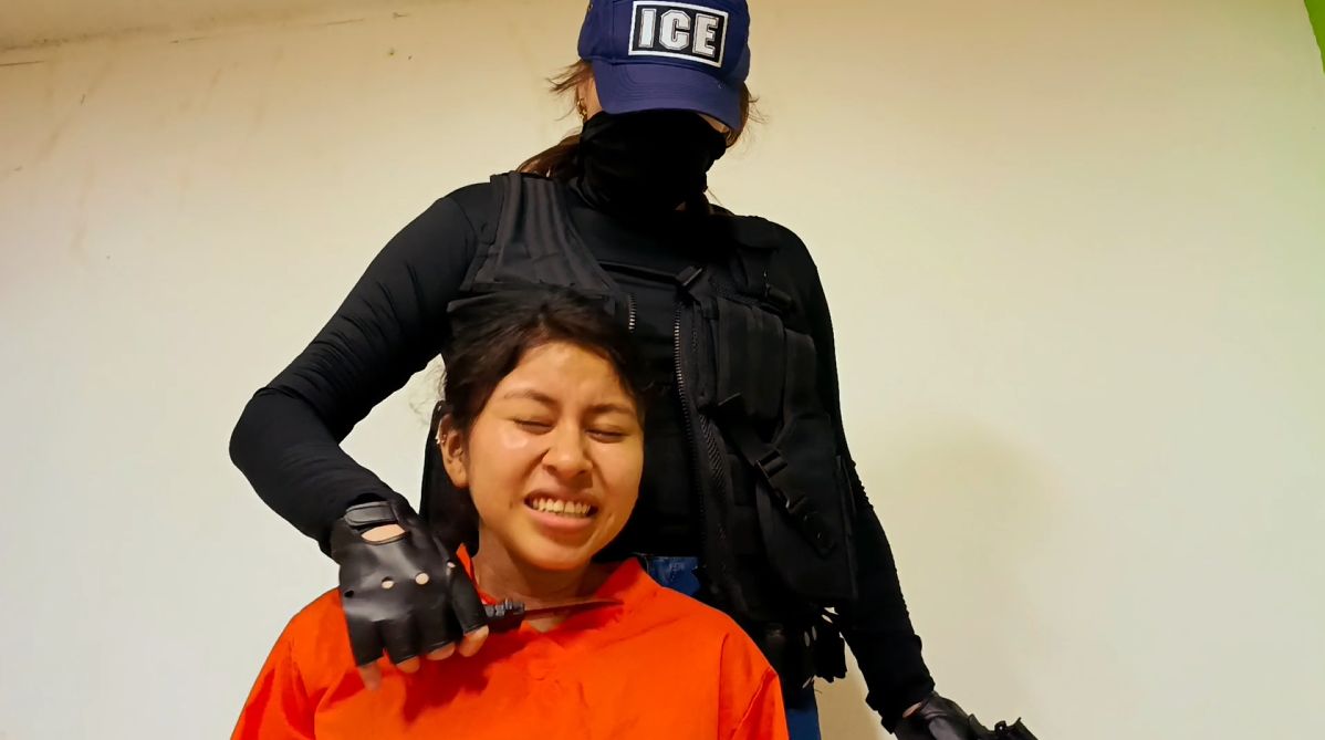 Agent Freya punishes Latina prisoners