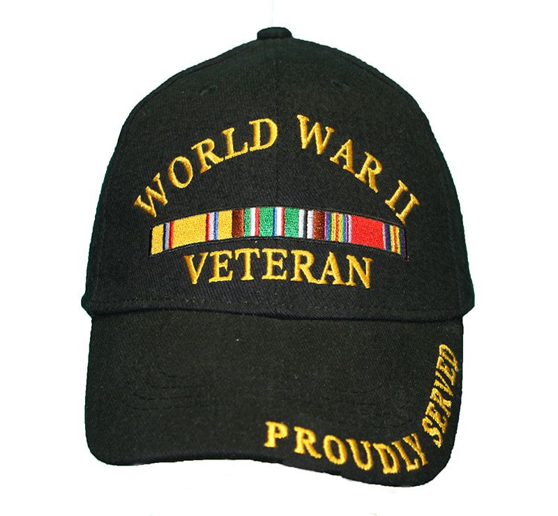 Cap World War II Veteran - Service Ribbon Proudly Served