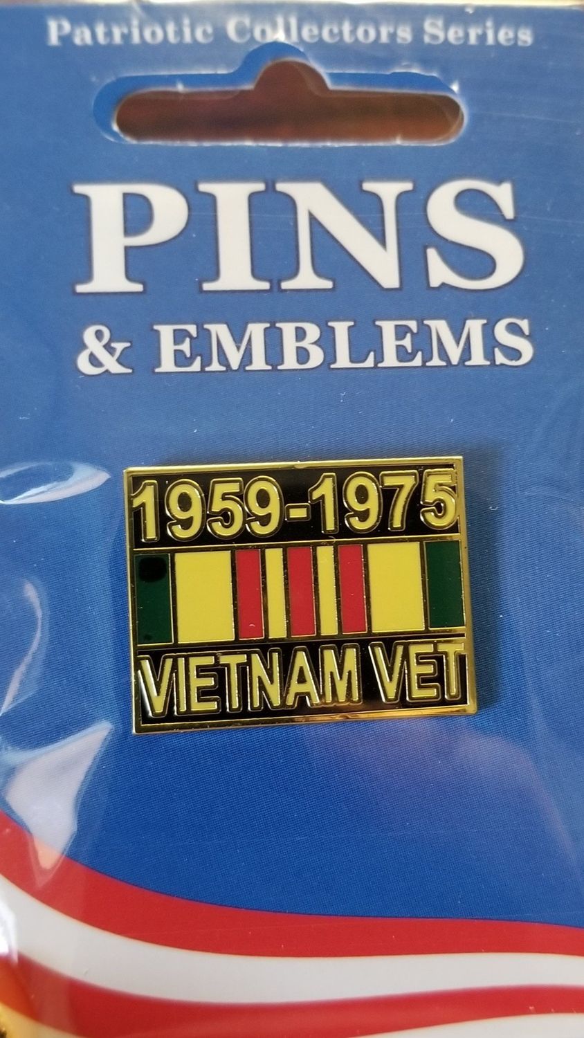 Pin Vietnam Vet 1959-1975 with Ribbon