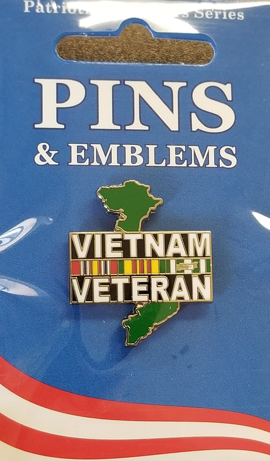 Pin Vietnam Veteran Ribbons &amp; Country