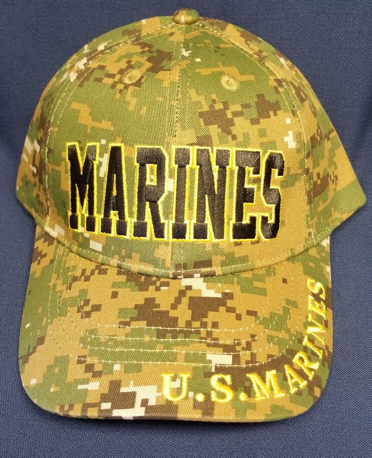 Cap Marines Lg Letters Camo