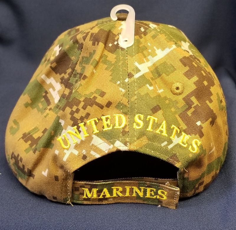 Cap Marines Lg Letters Camo