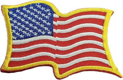 Patch U.S. Flag Wavy Gold