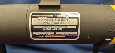AGM-114 Hellfire on Wooden Base Small