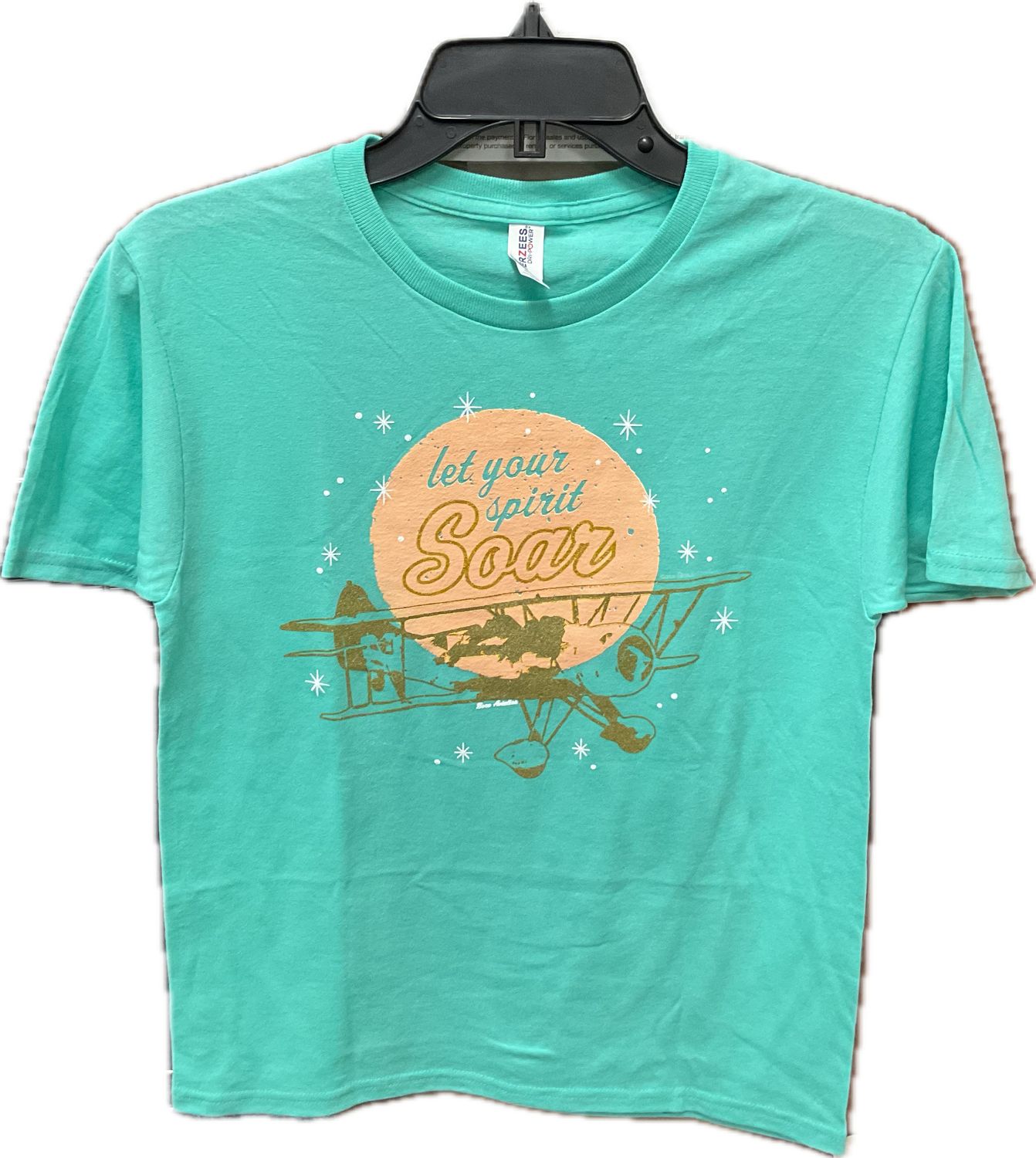 Youth Shirt Girls Let Your Spirit Soar, Color: Turquoise, Size: XS