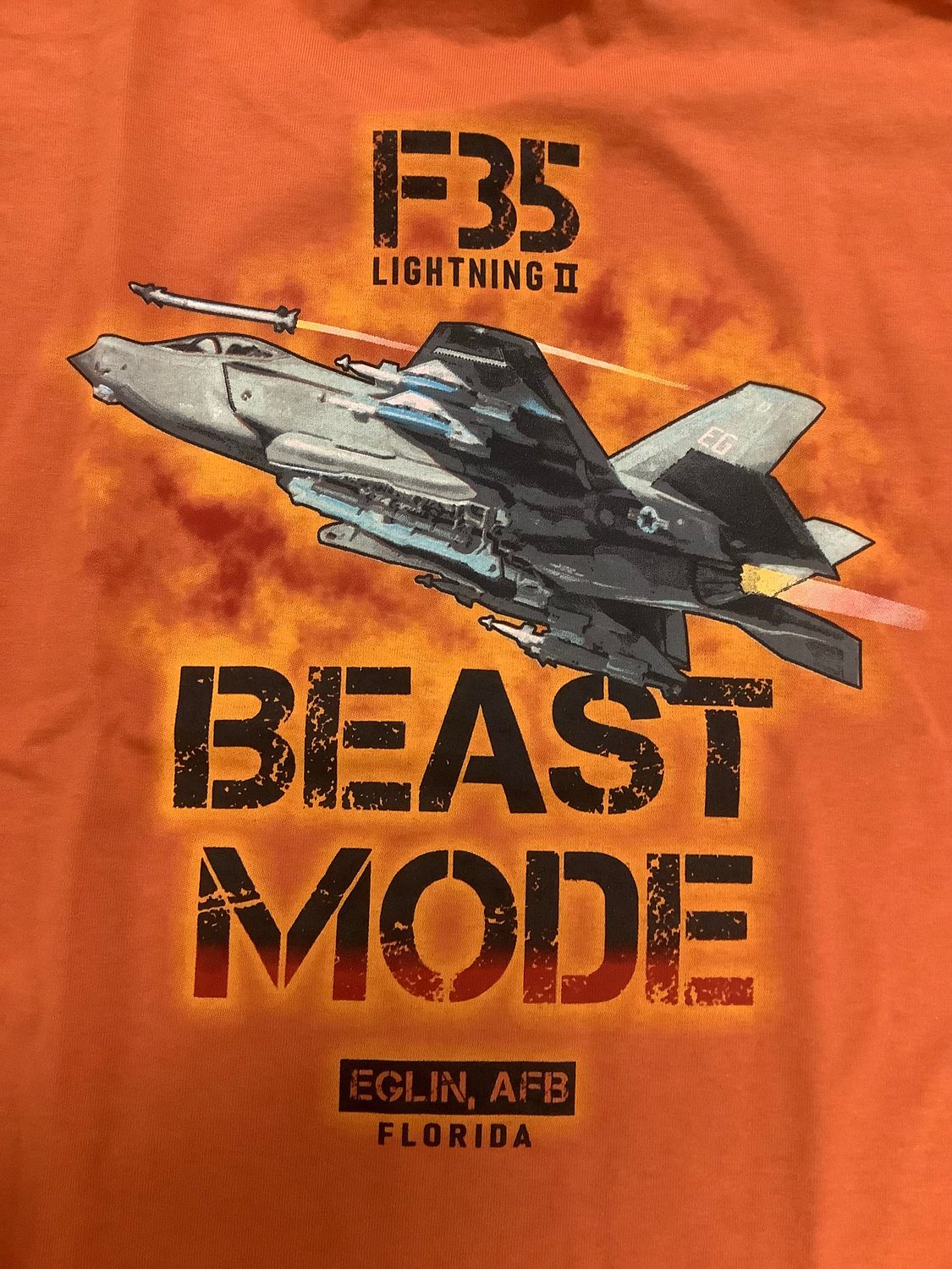 F-35 Beast Mode, Color: Orange, Size: Small