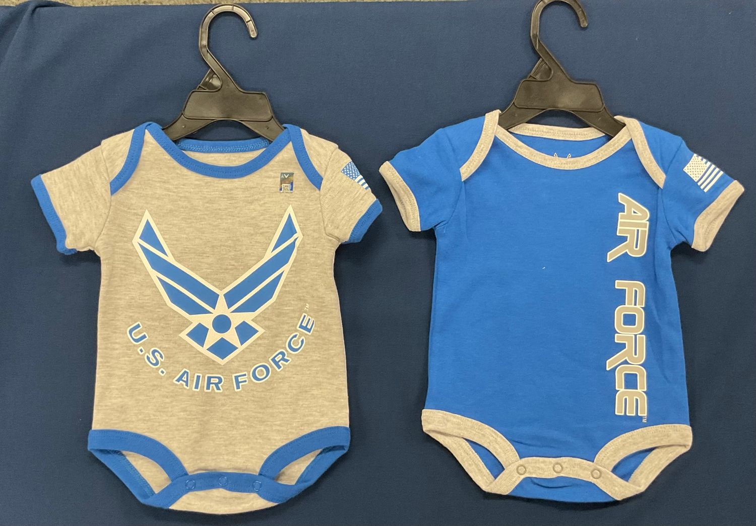 Infant Air Force Bodysuit 2 PK, Color: BLUE/GRAY, Size: 0/3 MONTHS