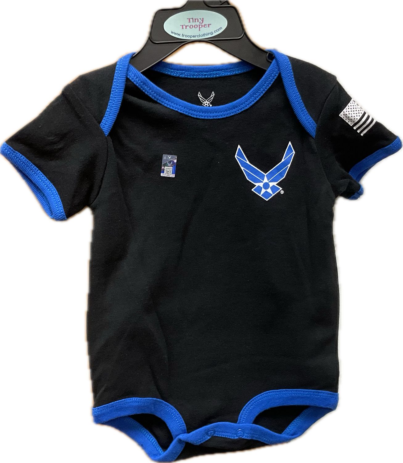Infant Air Force Bodysuit Black, Color: BLACK, Size: 0/3 MONTH